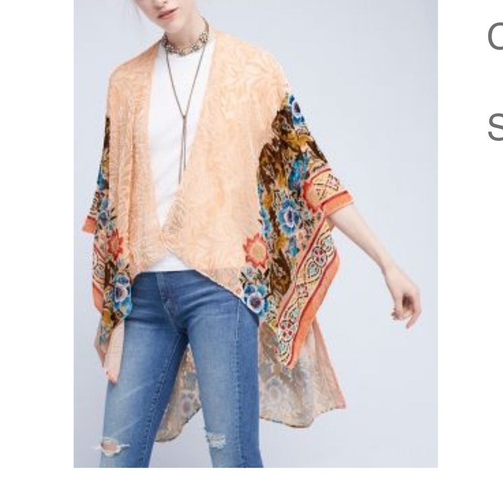 ANTROPOLOGIE ROSALIA FLORAL KIMONO ONE SIZE